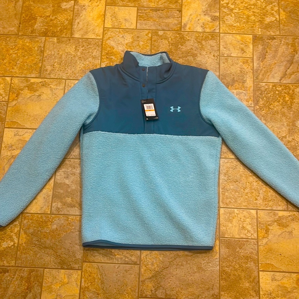 Under Armour Men Sherpa Sweater Fleece Half Zip Borg Pullover UA Golf Top
